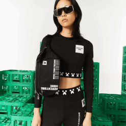 geantă din nailon ușoară cu fermoar lacoste x minecraft 0H6PD42849 femei minecraft noir blanc k00