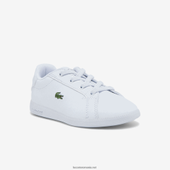 Lacoste adidași absolvenți 0H6PD42991 sugari alb și negru 147