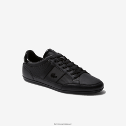 Lacoste adidasi chaymon din piele perforata 0H6PD41711 bărbați negru 02h