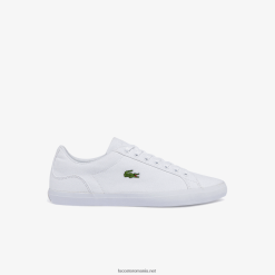 Lacoste adidași din pânză lerond 0H6PD41907 bărbați alb 001