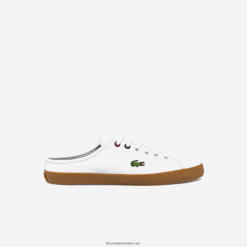 Lacoste adidași din pânză ziane mule 0H6PD42732 femei alb și gumă y37