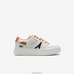 Lacoste adidași din piele l005 0H6PD42713 femei bronz alb 291