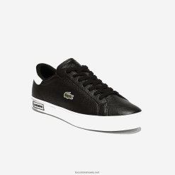 Lacoste adidași din piele powercourt 0H6PD41805 bărbați alb-negru 312