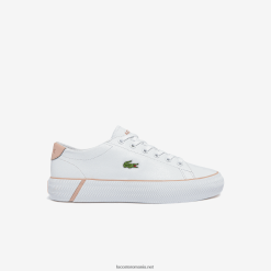 Lacoste adidași gripshot bl din piele și sintetice 0H6PD42695 femei alb și roz deschis 1y9
