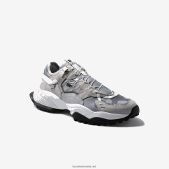 Lacoste adidasi l-guard breaker din material textil si piele intoarsa 0H6PD41827 bărbați gri deschis și negru gb7