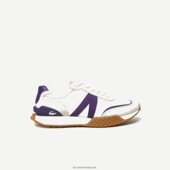 Lacoste Adidași l-spin de lux din piele în contrast de culoare 0H6PD41789 bărbați alb și violet aja