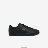 Lacoste adidasi powercourt din piele lustruită 0H6PD41846 bărbați negru 02h