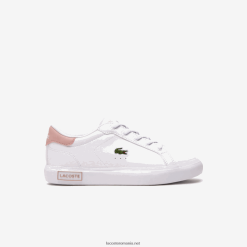 Lacoste adidași sintetici powercourt 0H6PD43066 copii alb și roz deschis 1y9