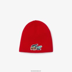 Lacoste beanie cu insignă cu efect comic 0H6PD43277 copii roșu 240