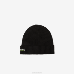 Lacoste beanie din lână striată 0H6PD42227 bărbați negru 031