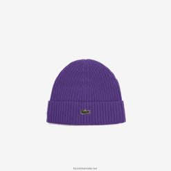 Lacoste beanie din lână striată 0H6PD42270 bărbați violet s5z