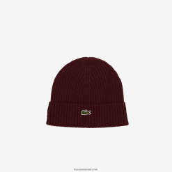 Lacoste beanie din lână striată 0H6PD42271 bărbați bordeaux sxl