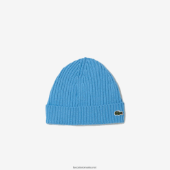 Lacoste beanie din lână striată 0H6PD42272 bărbați albastru 4x