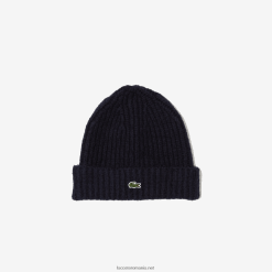 Lacoste beanie din tricot cu nervuri 0H6PD42921 femei bleumarin 166