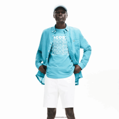 Lacoste bermudă din gabardină de bumbac cu potrivire normală 0H6PD41618 bărbați alb 001