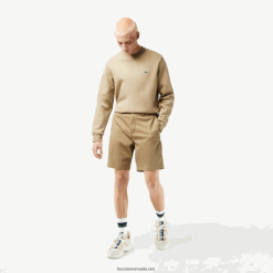 Lacoste Bermude din bumbac organic stretch cu fit regulat 0H6PD4438 bărbați bej cb8