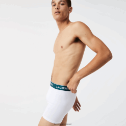 Lacoste Boxer lung din bumbac elastic, pachet de 3 0H6PD41433 bărbați negru alb gri chine nua