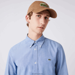 Lacoste cămașă slim fit din bumbac chambray 0H6PD41572 bărbați albastru uex
