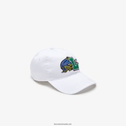 Lacoste capac de insignă de contrast 0H6PD42238 bărbați alb 001