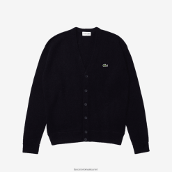 Lacoste cardigan din lână cu nasturi ton pe ton, cu potrivire relaxată 0H6PD41605 bărbați bleumarin 166