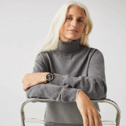 Lacoste Ceas club cu 3 maini - negru cu curea din piele 0H6PD42924 femei negru 000