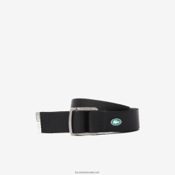 Lacoste centura din panza crocodil contrast 0H6PD42118 bărbați negru 000