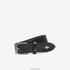 Lacoste centura metalica din piele cusuta crocodil 0H6PD42093 bărbați negru 000