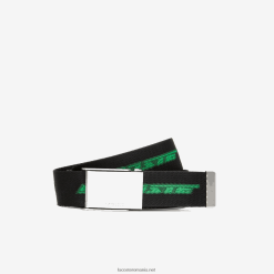 Lacoste curea cu imprimeu logo în contrast 0H6PD41958 bărbați noir estragon vert 132 m03