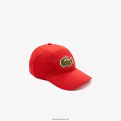 Lacoste curea de contrast și șapcă supradimensionată din bumbac crocodil 0H6PD42252 bărbați roșu f8m