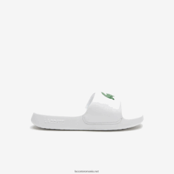 Lacoste diapozitive croco 1.0 sintetice 0H6PD42685 femei alb/verde 082