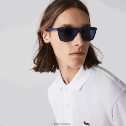 Lacoste dreptunghi modificat l.12.12 ochelari de soare premium 0H6PD41928 bărbați albastru 424