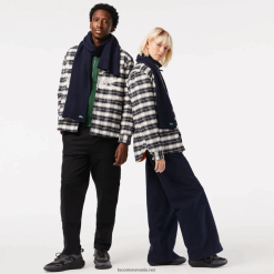 Lacoste eșarfă din lână cu pete 0H6PD42302 bărbați bleumarin 7cg