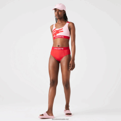 Lacoste fund de bikini imprimat 0H6PD42662 femei roșu albastru pwy