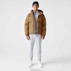 Lacoste geacă matlasată hidrofugă 0H6PD41231 bărbați maro z0w