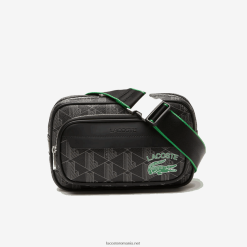 Lacoste geanta crossbody cu imprimeu monogramă în amestec: mică 0H6PD41961 bărbați mono noir gris estragon l83