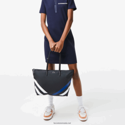 Lacoste geantă de cumpărături cu dungi bloc de culoare contrastante 0H6PD42890 femei noir marina blanc k35