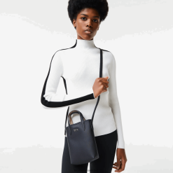 Lacoste geantă de umăr reversibilă anna signature petit pique 0H6PD42871 femei noir krema a91