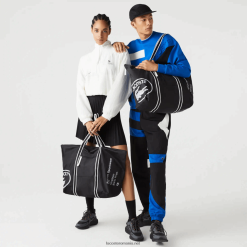 Lacoste geantă de weekend pliabilă cu imprimeu contrast 0H6PD42839 femei noir blanc 279