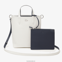 Lacoste geantă tote reversibilă din pânză acoperită 0H6PD42780 femei farine blue nuit l44