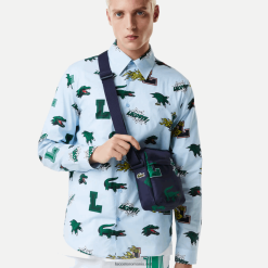 Lacoste geantă verticală pentru cameră cu imprimeu comic 0H6PD42092 bărbați marine 166 croc allover l25