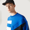 Lacoste hanorac cu efect de patchwork cu talie lejeră 0H6PD4956 bărbați albastru alb nne