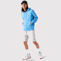 Lacoste Hanorac cu fermoar din lână cu buzunar cangur 0H6PD41047 bărbați albastru 4x