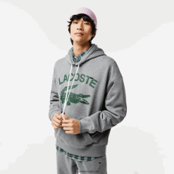 Lacoste Hanorac cu glugă, cu crocodil, în formă lejeră 0H6PD4969 bărbați gri chine yrd