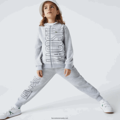 Lacoste hanorac cu glugă cu fermoar de marcă 0H6PD43184 băieți grey chine cca