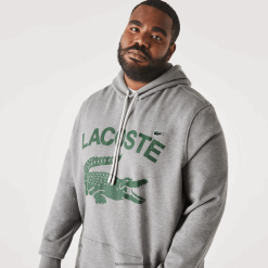 Lacoste hanorac din bumbac fleece - plus size - inalt 0H6PD4364 bărbați gri chine yrd