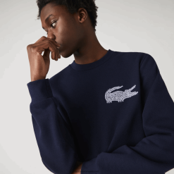 Lacoste hanorac din bumbac organic fabricat în Franța 0H6PD41181 bărbați bleumarin 166