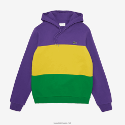Lacoste hanorac din fleece colorblock cu glugă 0H6PD41192 bărbați violet galben verde 1cv