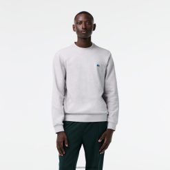 Lacoste hanorac din fleece cu imprimeu cu pete, cu potrivire clasică 0H6PD4967 bărbați chine gri 73v