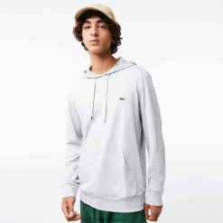 Lacoste hanorac din jerseu de bumbac cu glugă 0H6PD4713 bărbați grey chine cca