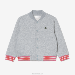 Lacoste hanorac fleece cu nasturi 0H6PD43045 copii grey chine cca